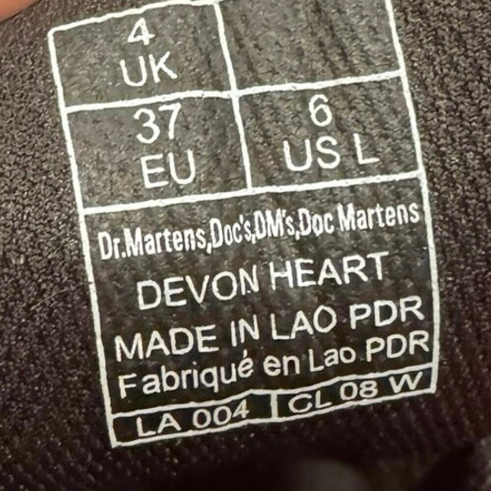 Dr. Martens Devon Heart Buckle Leather Platform Boots Black, Size US 6 - Picture 11 of 11